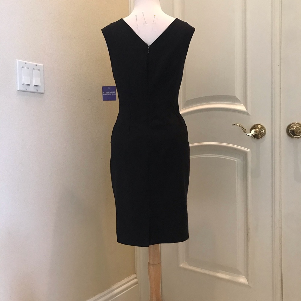 NWT Vivienne Tam black knit sheath dress - Picture 3 of 4